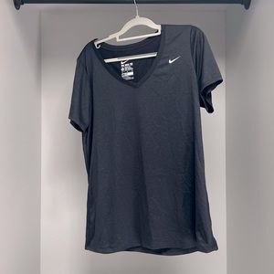 Nike Dri-fit Athletic Cut V neck XL Tee shirt Black